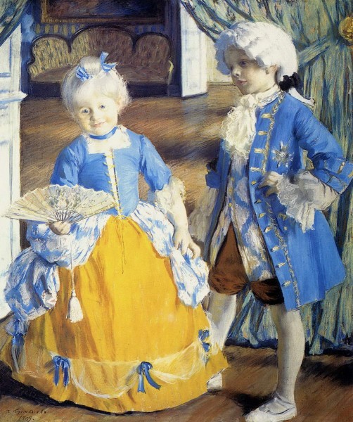 Children in masquerade costumes